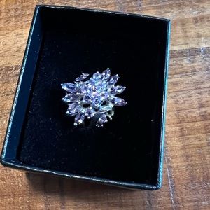NIB - Amethyst 3.2 ct Sterling Silver “cluster” ring